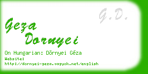 geza dornyei business card
